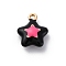 Alloy Enamel Charms, Star Charm, Golden, Black, 14.5x11.5x4.5mm, Hole: 1.5mm