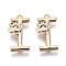 Brass Pendants, with Rhinestones, Cadmium Free & Nickel Free & Lead Free, Alphabet, Golden, Letter.I, 18x9x2.5mm, Hole: 1mm