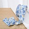 Polyester Ribbon, Clover Pattern, Light Sky Blue, 1-5/8 inch(40mm), about 10 yards/roll