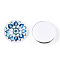 Glass Cabochons, Half Round with Kaleidoscope Pattern, Colorful, 25x7.5mm