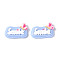 Opaque Resin Cabochons, Cartoon Style Speech Bubble Shape with Animal & Word, Butterfly Pattern, 19.5x29x5.5mm