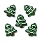 Christmas Theme Handmade Lampwork Beads, Christmas Trees, Green, 25~26.5x18.5~22.5x6.5~7.5mm, Hole: 1.6~1.8mm