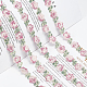 ポリエステルリボン  花柄  フラット  服飾材料  アザミ  3/4インチ（18x1.5mm）&nbsp;OCOR-WH0068-45C-5