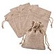 黄麻布ラッピングポーチ巾着袋  ダークカーキ  9x7cm&nbsp;ABAG-Q050-7x9-01-1