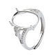 Adjustable 925 Sterling Silver 4 Prongs Ring Settings&nbsp;STER-K179-27P-1