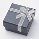 厚紙箱リングボックス  ちょう結びに  正方形  ブラック  5x5x3.1cm&nbsp;CBOX-G011-E03-1