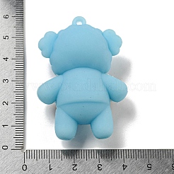 PVC 3D プラスチックペンダント  キーホルダーバッグ吊り下げ飾り  クマ  ライトスカイブルー  52.5x36x20mm  穴：2mm&nbsp;PVC-L002-04B