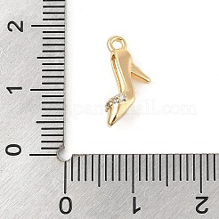 Brass Micro Pave Clear Cubic Zirconia Pendants&nbsp;KK-R219-34A-G