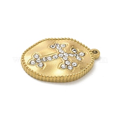 304 Stainless Steel Rhinestone Pendants&nbsp;STAS-I322-37G-01