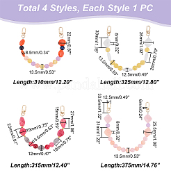 4Pcs 4 Style Resin Imitation Gemstone Beaded Bag Handles&nbsp;FIND-PH0009-46A