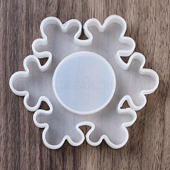 キャンドル作りのための DIY シリコン  ホワイト  スノーフレーク  9.5x8.45x1.7cm  内径：4.05のCM&nbsp;SIL-U003-01B