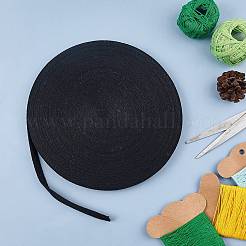 綿ツイルテープリボン  ヘリンボーンリボン  裁縫用  ブラック  1/2インチ（12mm）  約45m /ロール&nbsp;OCOR-WH0032-75B
