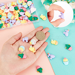 60Pcs 5 Style Opaque Resin Cabochons&nbsp;RESI-PH0001-62