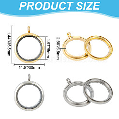 DIY Blank Dome 304 Stainless Steel Locket Pendant Necklace Making Kit&nbsp;STAS-DR0001-03