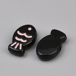 焼き付け塗料合金ビーズ  魚  ブラック  8.5x13.5x3.5mm  穴：1.4mm&nbsp;FIND-WH20004-01B-1