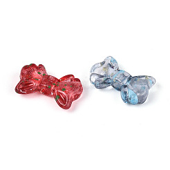 透明スプレー塗装アクリルビーズ  蝶結び  ミックスカラー  9~9.5x15x4mm  穴：1.9~2mm  約2083個/500g&nbsp;ACRP-T011-04M