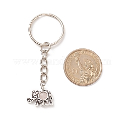 Elephant Owl Butterfly Eye Shaped Natural & Synthetic Gemstone Pendant Keychain&nbsp;KEYC-JKC00411-01