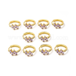 Cubic Zirconia Rectangle Hoop Earrings&nbsp;EJEW-E270-04G