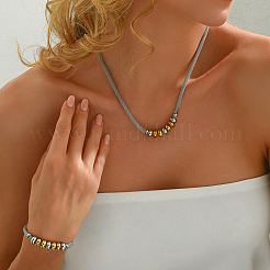 Stainless Steel Elegant Hip-hop Rondelle Necklace & Bracelet Sets&nbsp;KY2980