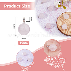 10Pcs Natural Rose Quartz Pendants&nbsp;G-HS0001-05