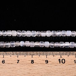 天然ホワイトアゲート瑪瑙ビーズ連売り  ファセットテーブルカットキューブ  古いレース  3~3.5x3.5~4x3~3.5mm  穴：0.8mm  約92~111個/連  12.24~14.92''（31.1~37.3センチメートル）&nbsp;G-T138-211A
