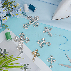 6Pcs 6 Styles Cross Hotfix Rhinestone Appliques&nbsp;DIY-FG0009-90