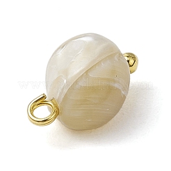 Natural Trochus Shell Nuggets Charms with Brass Loops&nbsp;PALLOY-JF03586-01