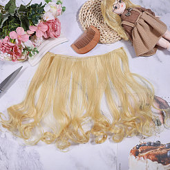 PPドールウィッグロングカーリーヘア  DIYの女の子のためのbjdメイキングアクセサリー  レモンシフォン  1000x250~270x1mm&nbsp;DIY-WH0591-249B-12