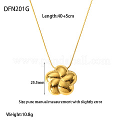 304 Stainless Steel 5-Petal Flower Pendant Necklaces for Women&nbsp;WG98353-01