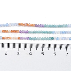 天然石瑪瑙ビーズ連売り  ラウンド  多面カット  2mm  穴：0.5mm  約190~199個/連  15.16''~15.55''（38.5~39.5センチメートル）&nbsp;G-P514-A05-01