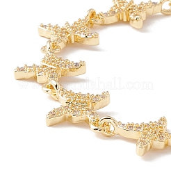 Clear Cubic Zirconia Butterfly Link Chains Bracelet&nbsp;BJEW-I301-09G