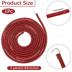 牛革コード1.83m×1本  ラウンド  DIYクラフト用  ココナッツブラウン  5mm  約2.00ヤード（1.83m）/セット&nbsp;OCOR-CL0001-21A