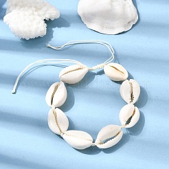 女性用ブレスレットセット6個  ABSプラスチックビーズストレッチブレスレットを含む  天然の貝殻を編んだビーズブレスレット  304ステンレススチールチャームブレスレット  ミックスカラー  内径：2~2-3/8インチ（5.1~5.9cm）&nbsp;BJEW-F520-07