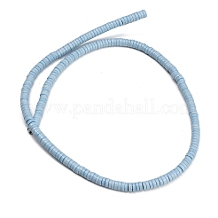 天然石瑪瑙ビーズ連売り  染め  ヒシビーズ  フラットラウンド/ディスク  ライトブルー  4.5x1.5mm  穴：0.7mm  約270個/連  15.75''（40センチメートル）&nbsp;GG-CBEB71A-01C