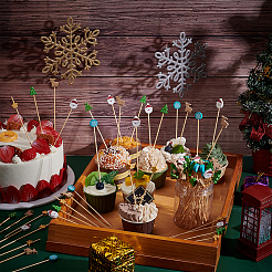 100Pcs Christmas Theme Disposable Bamboo Sticks&nbsp;AJEW-UN0002-64