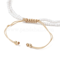 Adjustable Natural Cowrie Shell Beaded Braided Anklets&nbsp;AJEW-AN00686-02