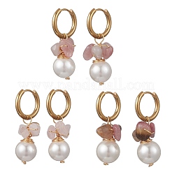 3 Pairs Round 202 Stainless Steel Hoop Earrings&nbsp;EJEW-JE06974-01