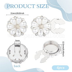 6Pcs Zinc Alloy & Rhinestone Cufflinks&nbsp;BUTT-PH0001-83P