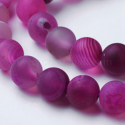Natural Grade A Striped Agate/Banded Agate Beads Strands&nbsp;G-E478-01-8mm
