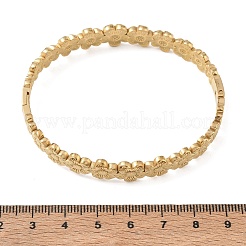 304ステンレススチール製ヒンジ付きカフバングル  花  18KGP本金メッキ  内径：1.97インチ（5cm）x2.36インチ（6cm）&nbsp;SA-CBAB92B-16G