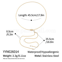 304ステンレススチールと天然淡水パールのタッセル付きY字型ラリアットネックレス（女性用）  フローラルホワイト  18KGP本金メッキ  17.91インチ（45.5cm）&nbsp;OF8673