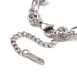 Non-Tarnish 304 Stainless Steel Knot Link Chain Bracelet for Men Women&nbsp;X-BJEW-E020-01P