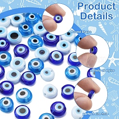 72Pcs 3 Colors Handmade Evil Eye Lampwork Beads Strands&nbsp;LAMP-FS0001-20