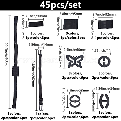 下着DIYキット  プラスチック製ブラストラップクリップとポリエステル製女性用下着ブラエクステンダー付き  ステンレス製フック&ループ付き  ミックスカラー  34~262x14~78x1~5.5mm  45個/箱&nbsp;FIND-NB0005-20