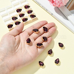 プレシオサ® マキシマ クリスタル 縫い付けカップ  マルチ連リンク  チェコクリスタル  真鍮製爪付き台座付き  719 37 414 バロック梨  ゴールドカラー  アメジスト 20050 個  14x10mm&nbsp;X-PRC-SD14-20050-G