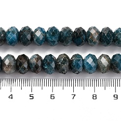 天然石アパタイトビーズ連売り  多面カット  ロンデル  9.5~10x6~6.5mm  穴：1mm  約59~60個/連  14.96''（38センチメートル）&nbsp;G-K380-A51-02