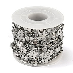 変色しにくい304ステンレススチール製ハートリンクチェーン  ハンダ付け  スプールで  ステンレス鋼色  10.5x6x0.8mm&nbsp;CHS-E031-02P