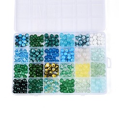 360Pcs 24 Color Electroplate & Frosted & Imitation Jade Glass Beads Set&nbsp;GLAA-T030-08D