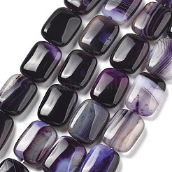 Natural Banded Agate Beads Strands&nbsp;G-K392-B11-13x18mm