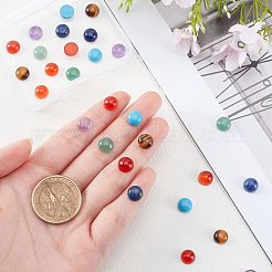 28Pcs 7 Style atural Carnelian & Yellow Aventurine & Tiger Eye & Green Aventurine & Turquoise & Lapis Lazuli & Amethyst Cabochons&nbsp;G-SC0002-13B